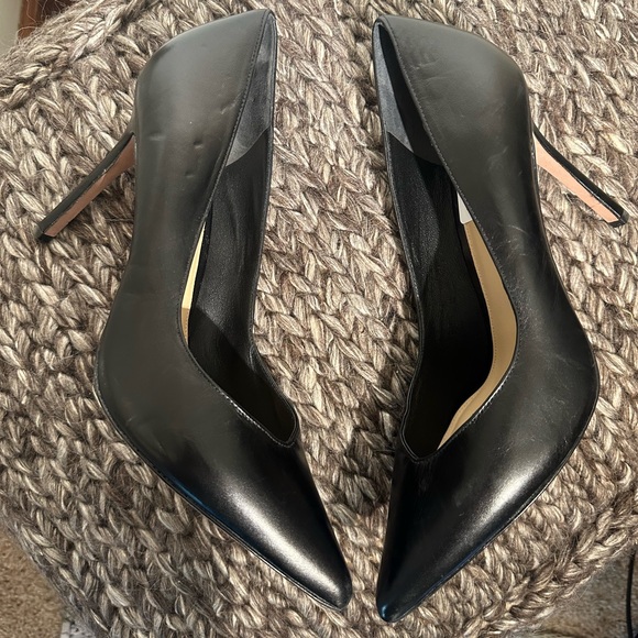 Veronica Beard - Lisa Black Leather Heels 11M - Picture 4 of 5